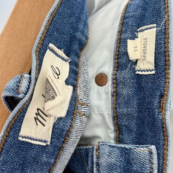 Madewell Stovepipe Jeans in Ditmas Wash size 31 style MC539 - Picture 4 of 10